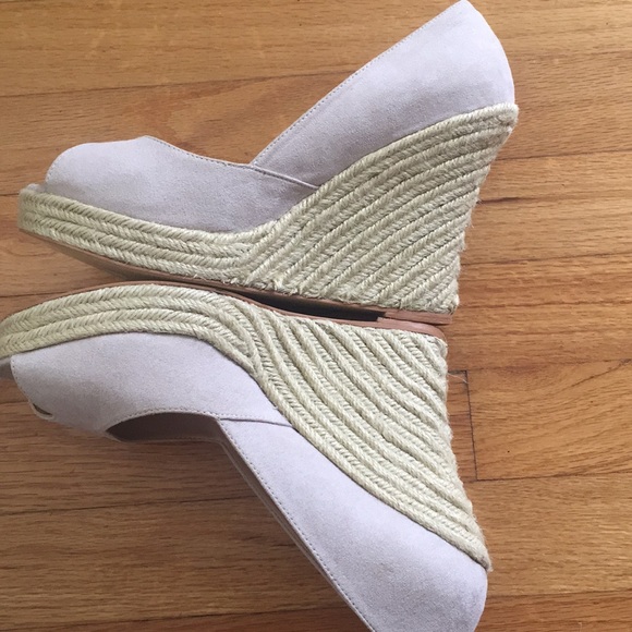 Colin Stuart Peep Toe Platform Jute Wedge Heels - Picture 4 of 8